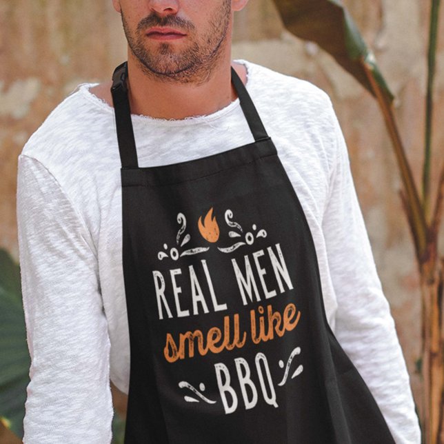 Tablier Les vrais Hommes Sentent Comme Un BBQ Apron (Créateur téléchargé)