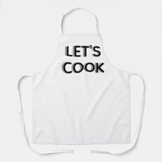 Tablier “Let’s Cook” White Apron – Motivational Chef Quot
