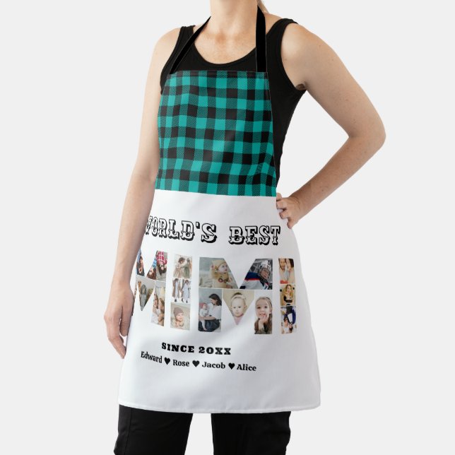 Tablier Lettre Collage Photo Mimi Cutout Grandma Cuisine (Insitu)