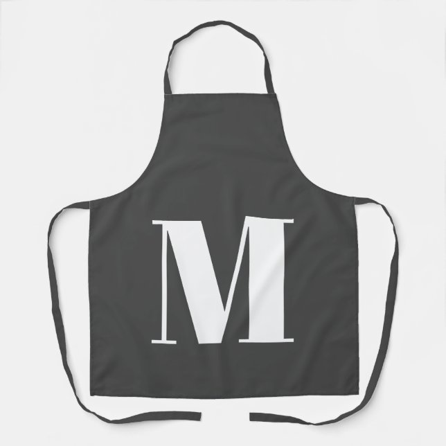 Tablier LETTRE INITIALE GRECQUE CLAIR MONogramme Moderne (Recto)