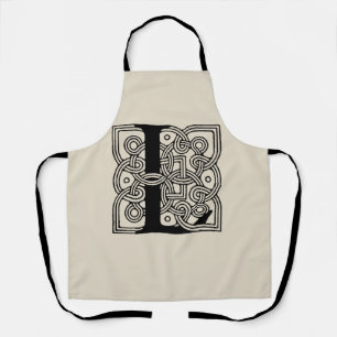 Tablier Lettre L Vintage Céleste noeud Monogramme