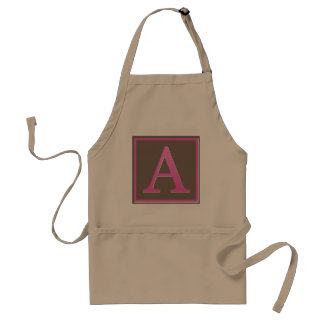 Tablier Lettre rose et Brown un monogramme