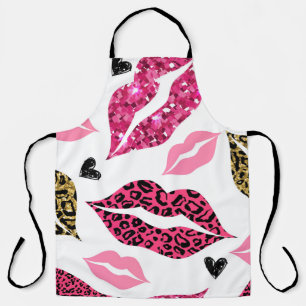 Tablier Lèvres scintillantes : Motif de mode Leopard