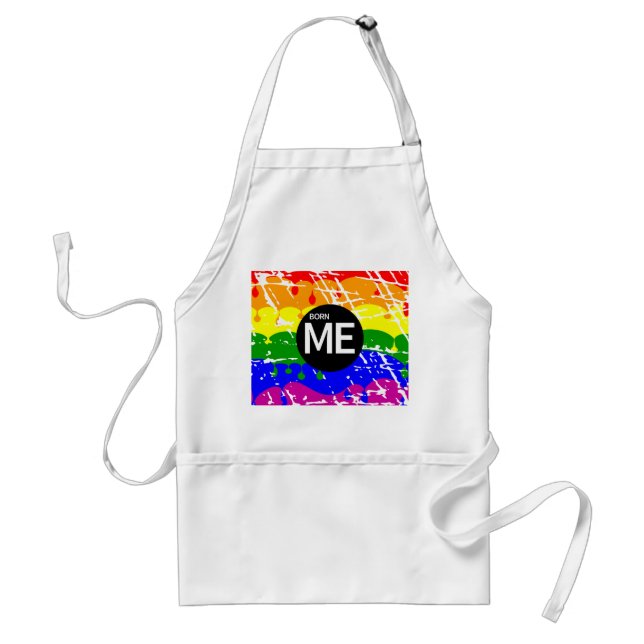 Tablier LGBT Pride Drapeau Déchirant Peinture Born Me (Devant)