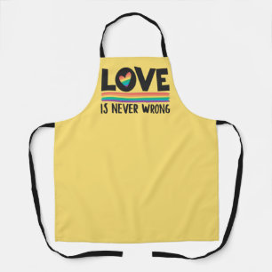 Tablier LGBTQ Pride rainbow flag Love is never wrong Apron