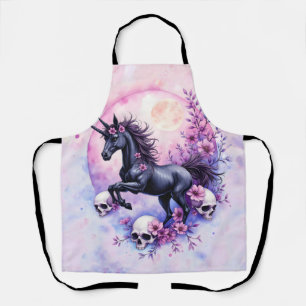 Tablier Licorne éclairée par la lune parmi les roses oubli