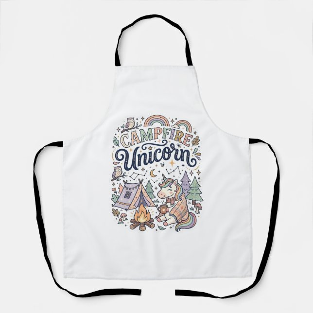 Tablier Licorne Feu de camp Licorne Autocollant vectoriel  (Recto)
