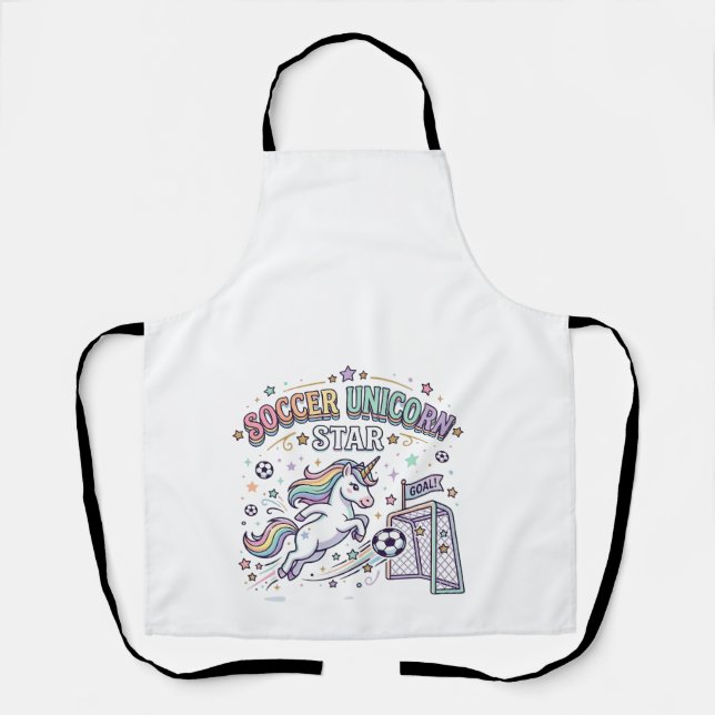Tablier Licorne Football Licorne Étoile Drôle Conception V (Recto)