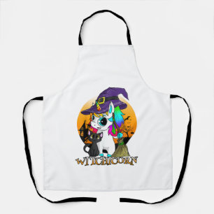 Tablier Licorne Sorcière Halloween Chat Noir Orang