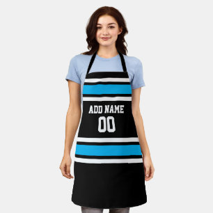 Tablier Light Blue Black Sports Jersey Nom personnalisé N