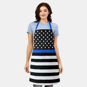 Tablier Ligne bleue mince