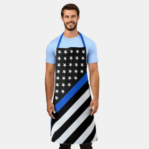 Tablier Ligne bleue mince