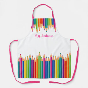Tablier Ligne de crayon coloré Personnaliser l'aire
