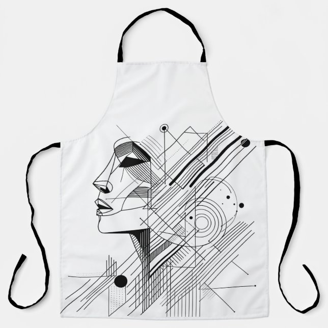 Tablier Ligne graphique de visage  (Recto)