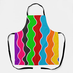 Tablier Ligne ondulée verticale colorée motif