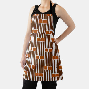 Tablier Lignes et boîtes Brown
