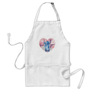 Tablier Lilo & Stitch Stitch Watercolor Valentine Heart