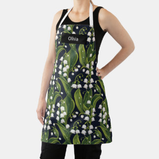 Tablier Lily de la vallée Botanical Floral All-Over Impres
