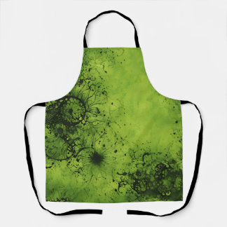 Tablier Lime Green Grunge with Black Accents