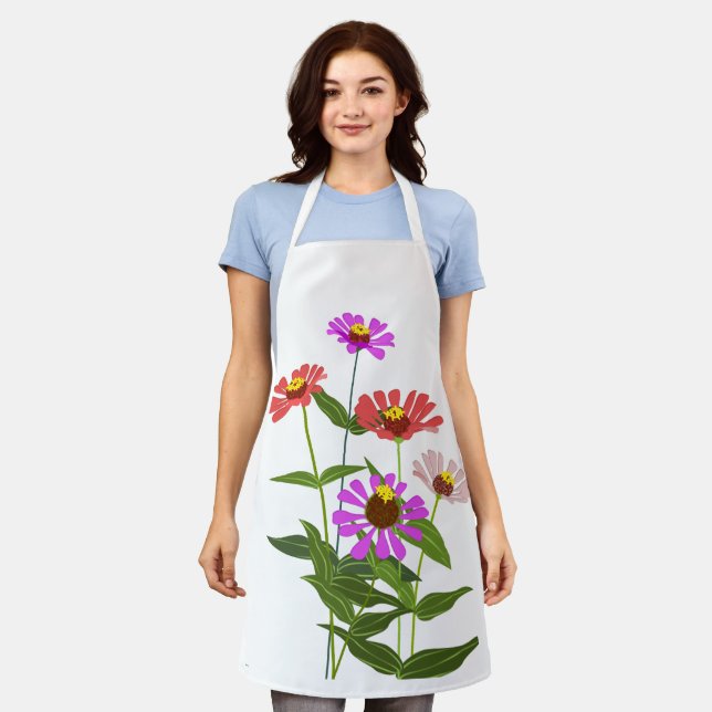 Tablier Linge de cuisine et de toilette de fleurs de solei (Porté)