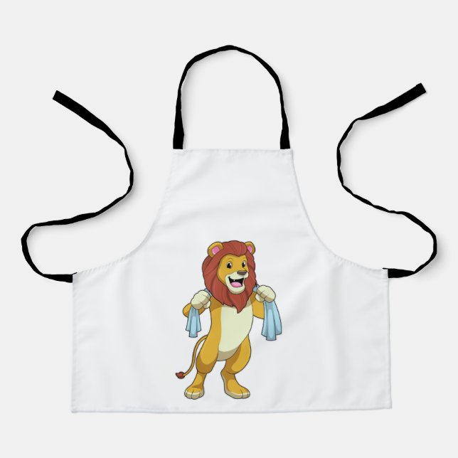 Tablier Lion avec serviette pour douche (Recto)