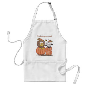 Tablier Lion et agneau en Citrouille