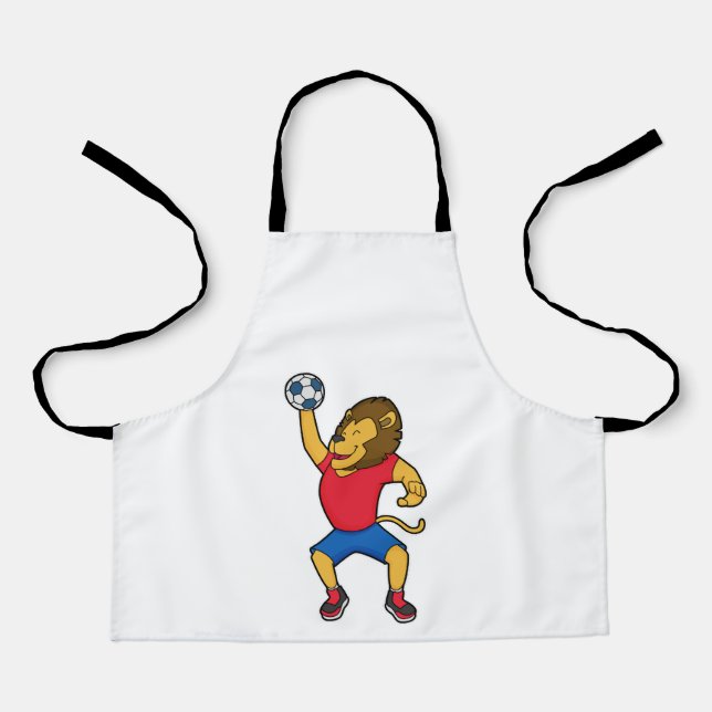 Tablier Lion Handball player Handball (Recto)