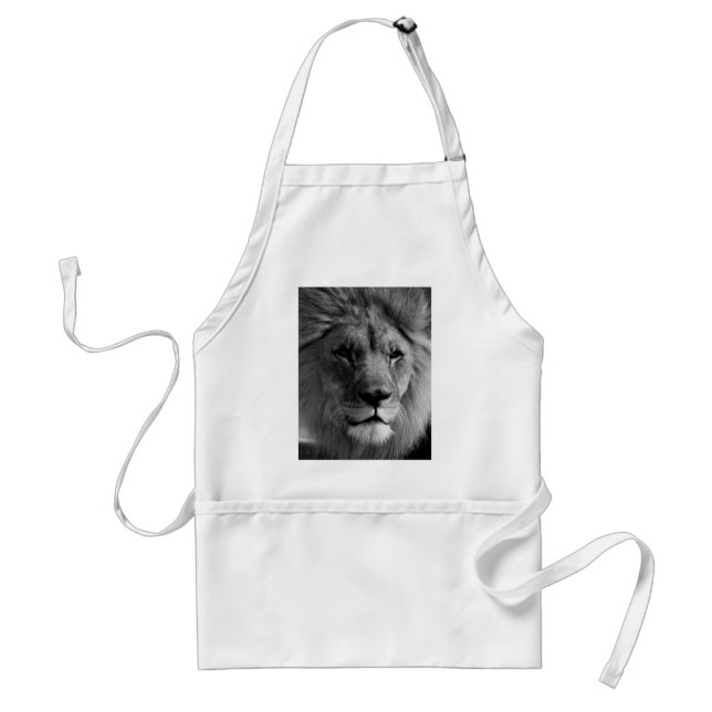 Tablier Lion noir et blanc (Devant)