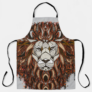 Tablier Lion Polygone Dessin Coloré Lion