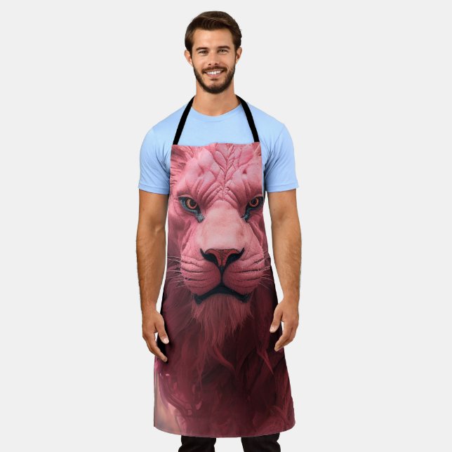 Tablier Lion rose (Porté)