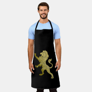 Tablier Lion royal d'or noir 
