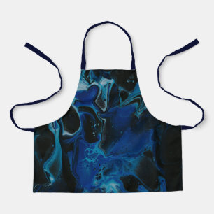 Tablier Liquide psychédélique bleu foncé