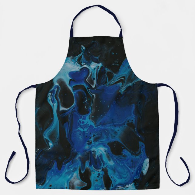 Tablier Liquide psychédélique bleu foncé (Recto)