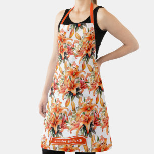 Tablier Lis floral Lily Orange Tiger Stargazer 