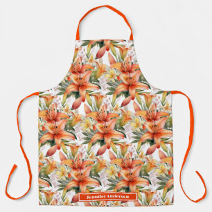 Tablier Lis floral Lily Stargazer Tigre Orange