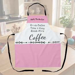 Tablier Liste de choses à faire pour les amateurs de café 