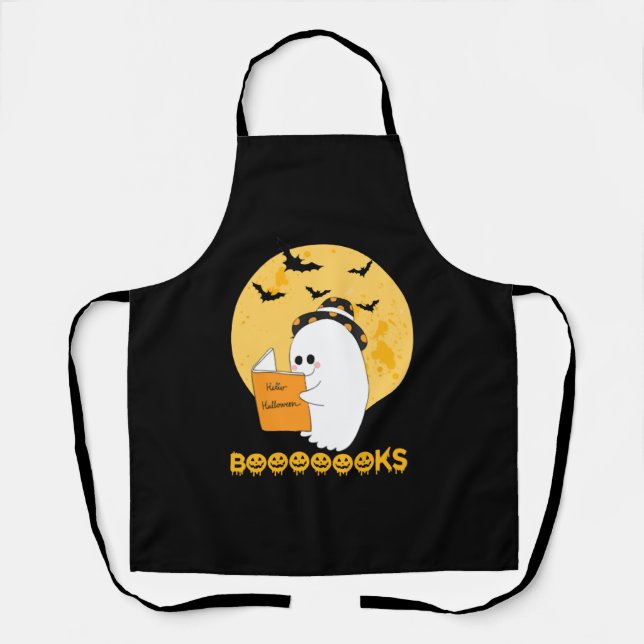 Tablier Livres Chemise Boo Lire Livres Halloween (Recto)