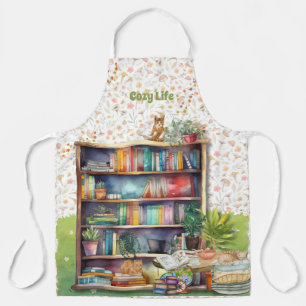 Tablier Livres et Amoureux de les chats Hygge Anniversaire