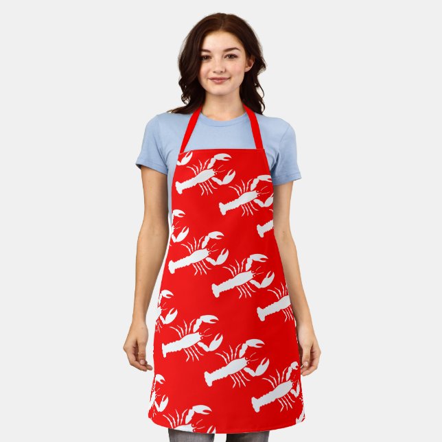 Tablier Lobster Love Red Restaurant All Over Imprimer Tabl (Porté)