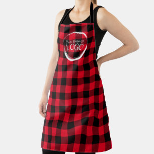 Tablier Logo carreau de bœuf rouge vif