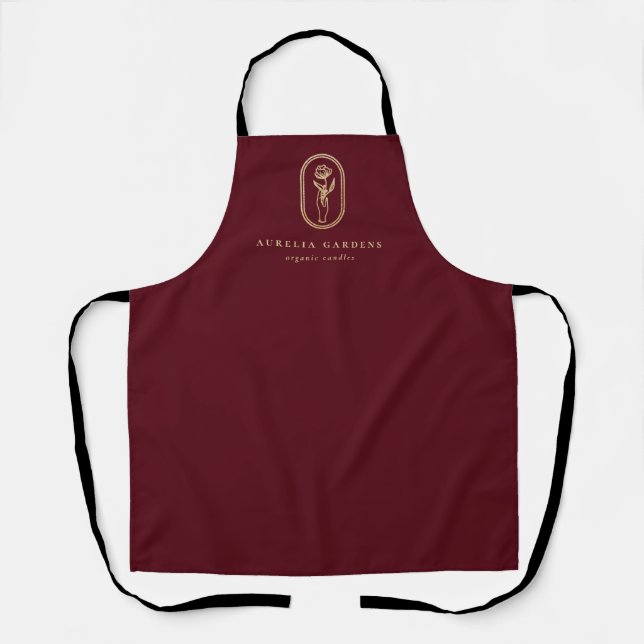 Tablier Logo Chic Bohème Golden Floral Apron (Recto)