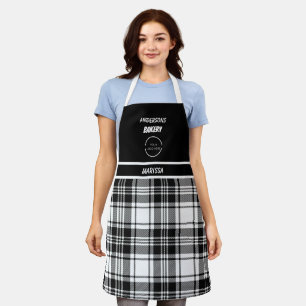 Tablier Logo de boulangerie personnalisable Noir & Blanc P