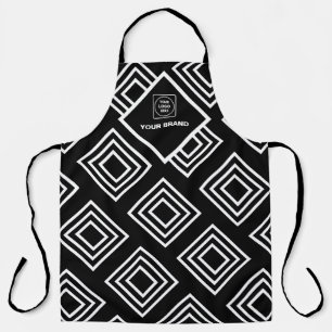Tablier Logo de société promotionnel Noir Blanc Marque