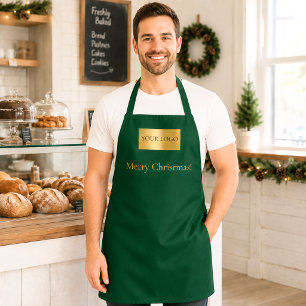 Tablier Logo d'entreprise de Noël employé vert