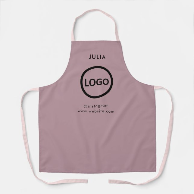 Tablier Logo d'entreprise Mauve Purple Nom du personnel de (Recto)