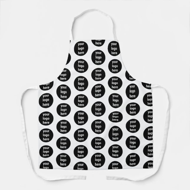 Tablier Logo d'entreprise promotionnel Motif noir blanc (Recto)