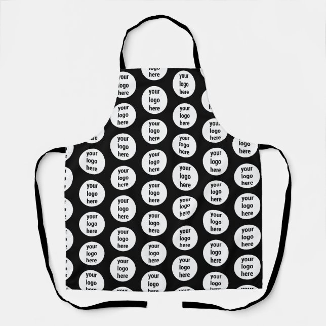 Tablier Logo d'entreprise promotionnel Motif noir blanc (Recto)
