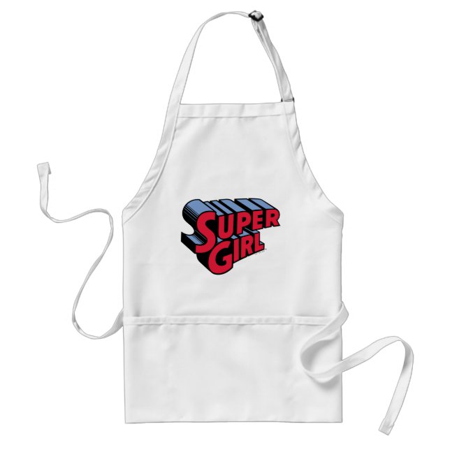 Tablier Logo du nom empilé de la superfille rouge et bleue (Devant)