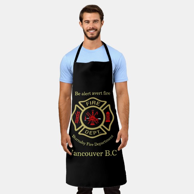 Tablier Logo du service d'incendie Insigne d'or et de dos  (Porté)