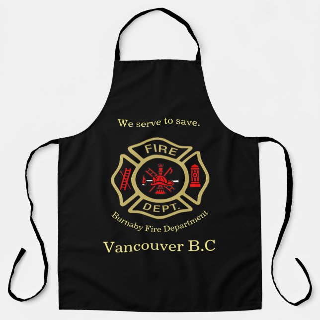 Tablier Logo du service d'incendie Nous servons à enregist (Recto)
